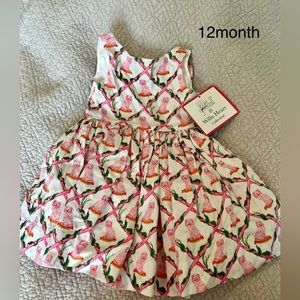 Little Goodall Bow Back Dress and hat in Buffy and Muffy Print